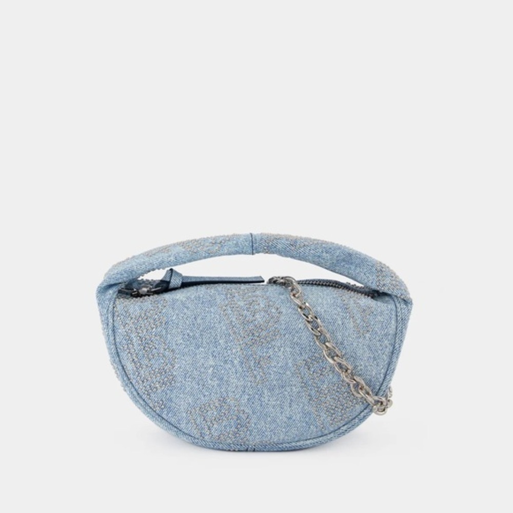 By Far Baby Cush blue Denim Bag Authentic